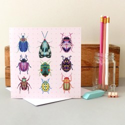 Grußkarte "Beautiful bugs - Rosa"