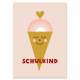 Postkarte "Schulkind / rosa"