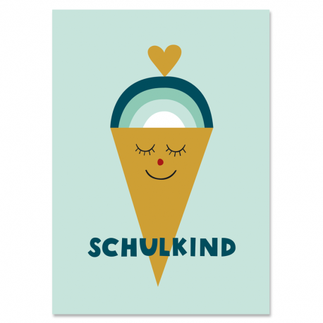 Postkarte "Schulkind / green"
