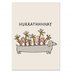 Postkarte "Hurray Dog"